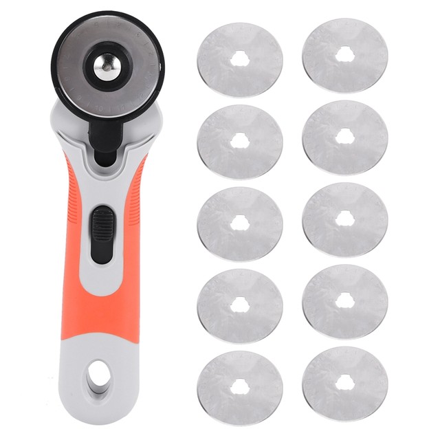 45Mm Rotary Cutter Set Rotary Cutter With 10 Replacement Rotary Blades &  Safety Lock For Precise Cutting Sewing Cutting - AliExpress